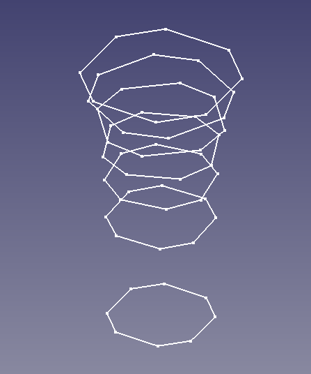 FreeCADのスケッチで作ったワイヤーフレーム