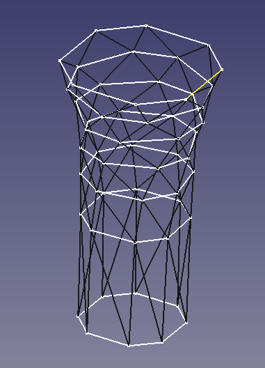 FreeCADの高度な図形作成ユーティリティーで作ったワイヤーフレーム
